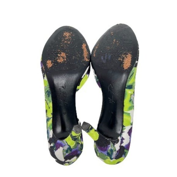 Marc Fisher Joey Floral Heel Sandals Green Size 7.5M Heels - Picture 6 of 7